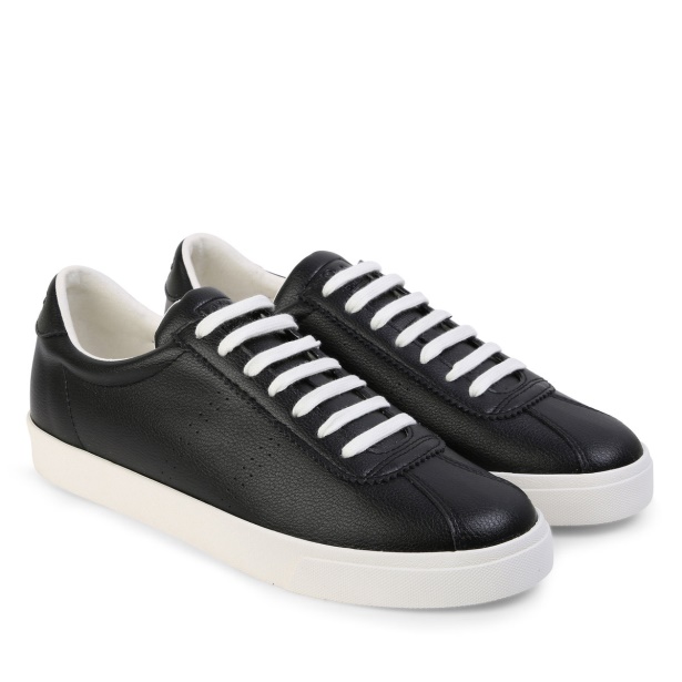 CA Superga 2843 Club S Vegan Leather Black-White Avorio