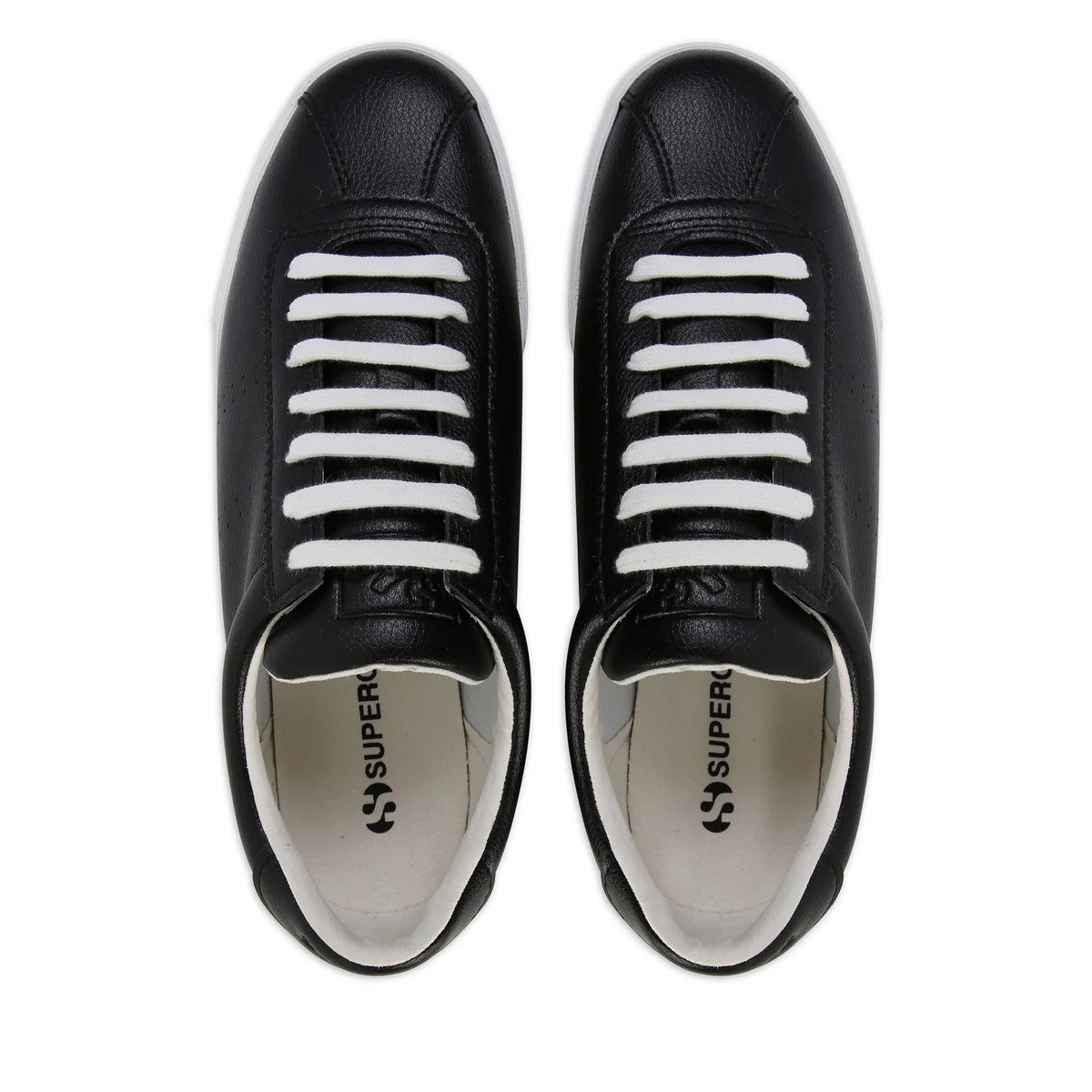 CA Superga 2843 Club S Vegan Leather Black-White Avorio