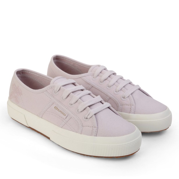 CA Superga 2750 Natural Dye Embroidery Pink Magenta Leaves