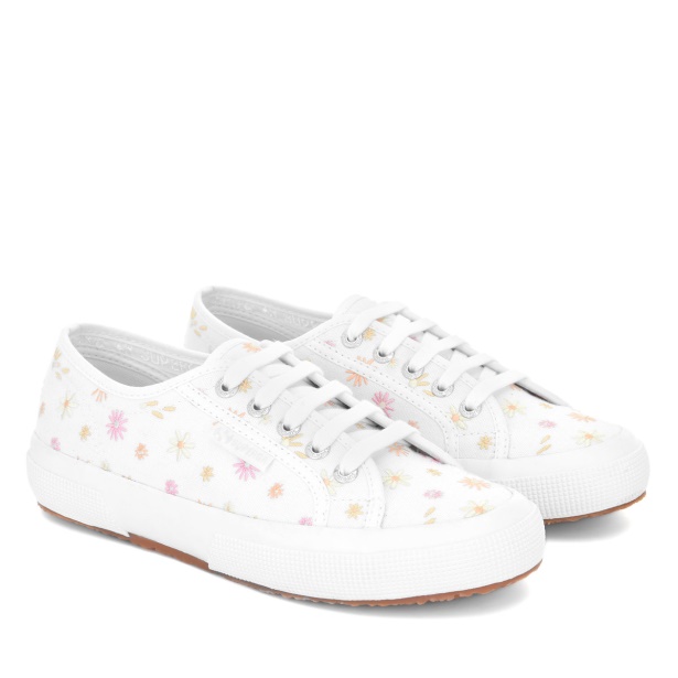 CA Superga 2750 Flowers Embroidery White-Multicolour Flowers