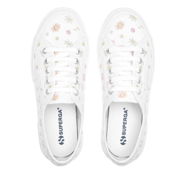 CA Superga 2750 Flowers Embroidery White-Multicolour Flowers