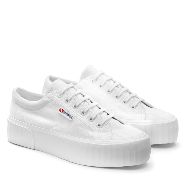 CA Superga 2631 Stripe Platform White-White Avorio