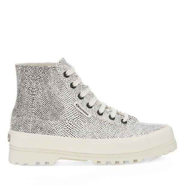 CA Superga 2341 Alpina Micro Faux Snake White Avorio Black Snake