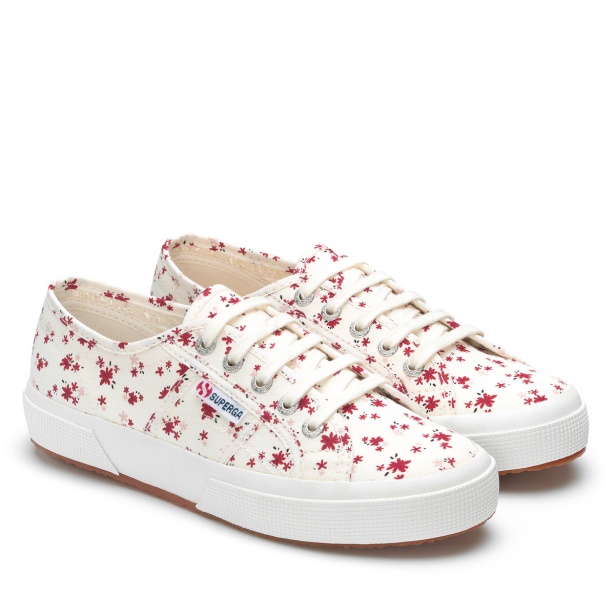 CA Superga 2750 Flower Print White Avorio-Red
