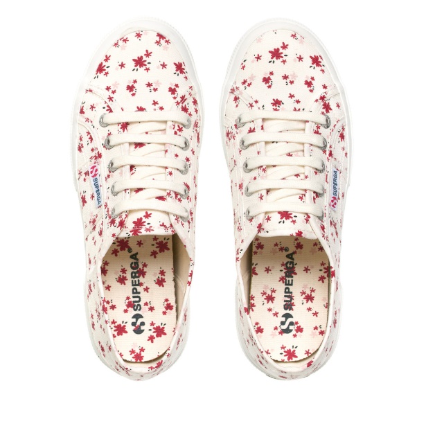 CA Superga 2750 Flower Print White Avorio-Red