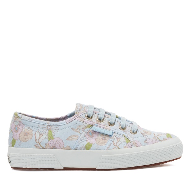 CA Superga 2750 Floral Print Lt Blue Pink Orange Flowers
