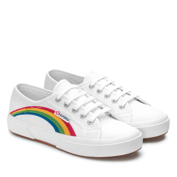CA Superga 2750 Rainbow Embroidery White-Rainbow