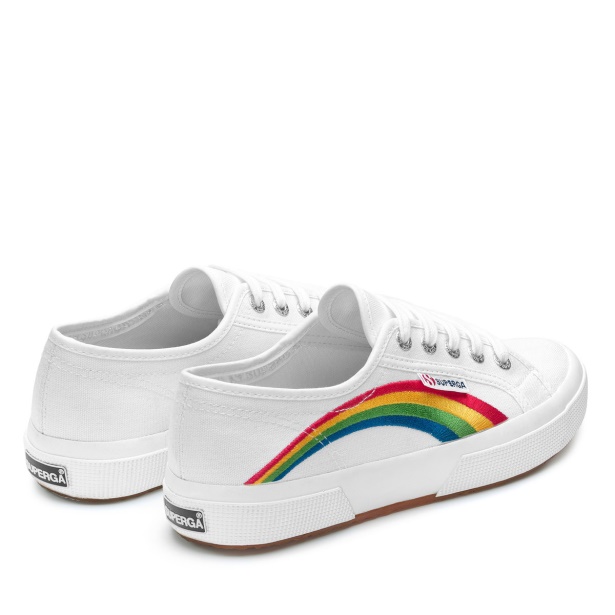 CA Superga 2750 Rainbow Embroidery White-Rainbow