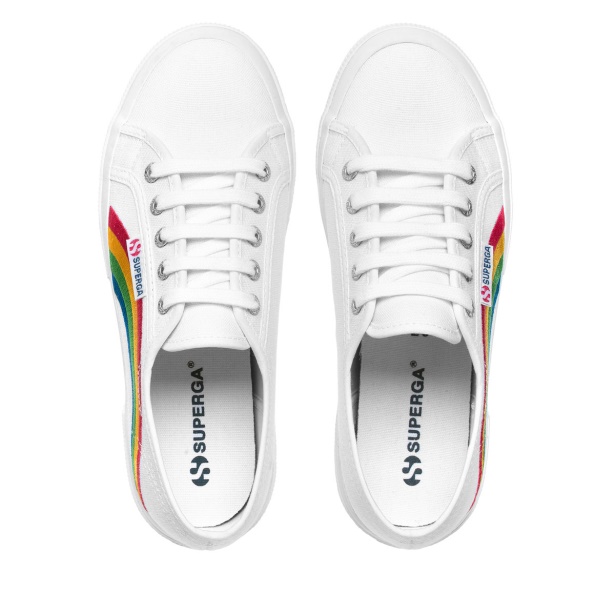 CA Superga 2750 Rainbow Embroidery White-Rainbow