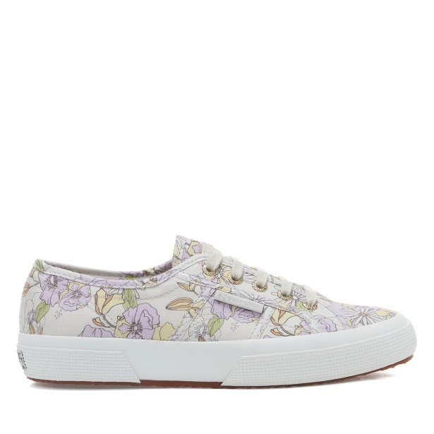 CA Superga 2750 Floral Print Lt Beige Lilla Lt Yellow Flowe