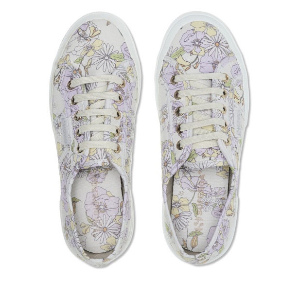 CA Superga 2750 Floral Print Lt Beige Lilla Lt Yellow Flowe