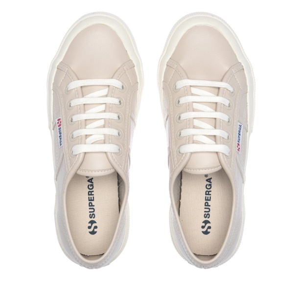 CA Superga 2750 Vegan Leather Beige-White Avorio