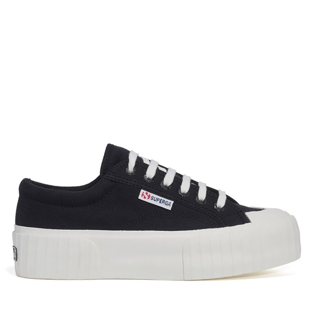 CA Superga 2631 Stripe Platform Black-White Avorio