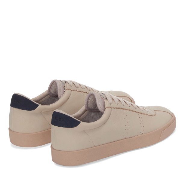 CA Superga 2843 Club S Prime Soft Leather Fog-Navy-F Tobacco