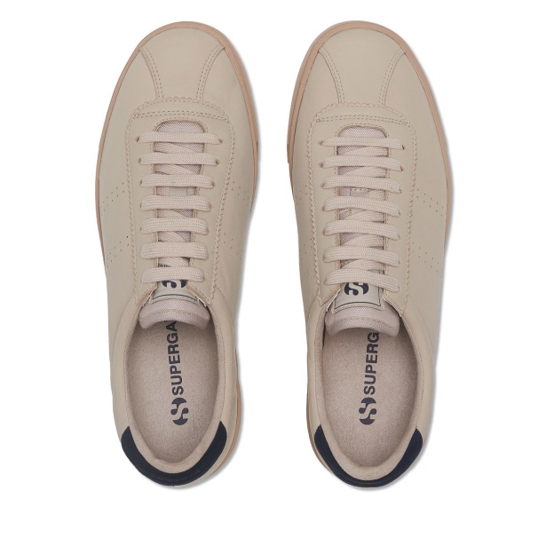 CA Superga 2843 Club S Prime Soft Leather Fog-Navy-F Tobacco