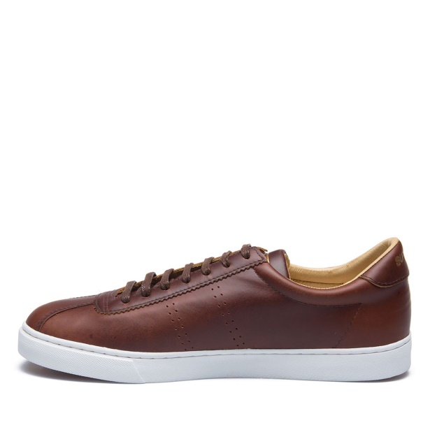 CA Superga 2843 CA Superga Sport Brushed Leather Cognac-White