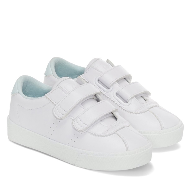 CA Superga 2843 Kids Club S Straps Vegan White-Azure Ice