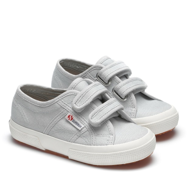 CA Superga 2750 Jstrap Classic Kids Grey Lilla-F Avorio