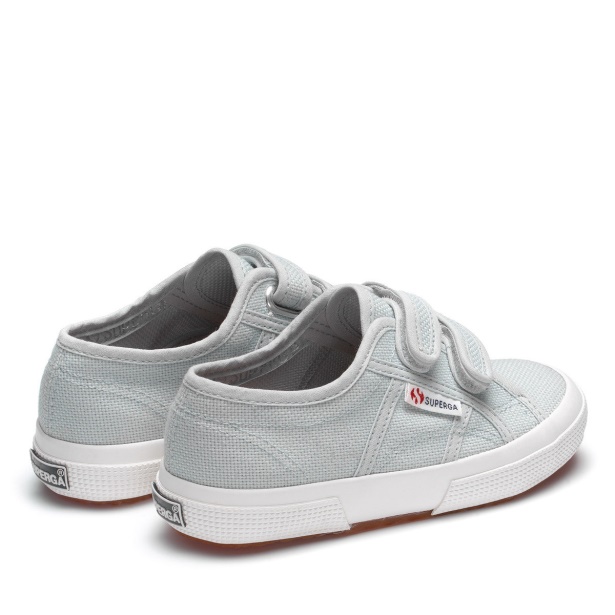 CA Superga 2750 Jstrap Classic Kids Grey Lilla-F Avorio