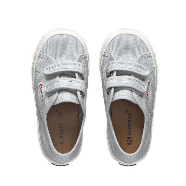 CA Superga 2750 Jstrap Classic Kids Grey Lilla-F Avorio