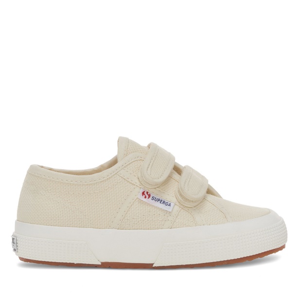 CA Superga 2750 Jstrap Classic Kids Beige Lt Eggshell - F Avorio
