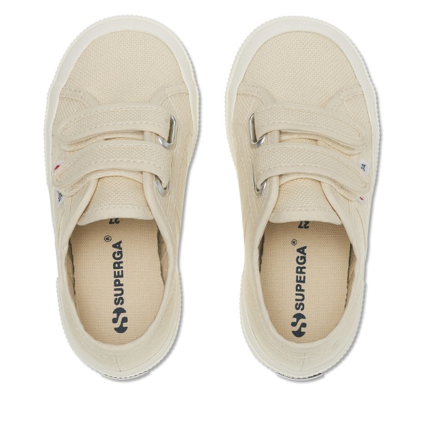 CA Superga 2750 Jstrap Classic Kids Beige Lt Eggshell - F Avorio