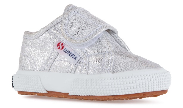 CA Superga 2750 Baby Strap Lame Grey Silver