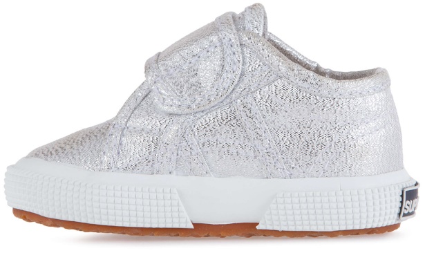CA Superga 2750 Baby Strap Lame Grey Silver