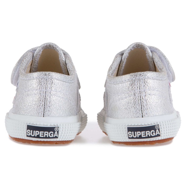 CA Superga 2750 Baby Strap Lame Grey Silver