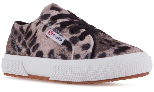 CA Superga 2750 Kids Print Velvet Grey Leopard