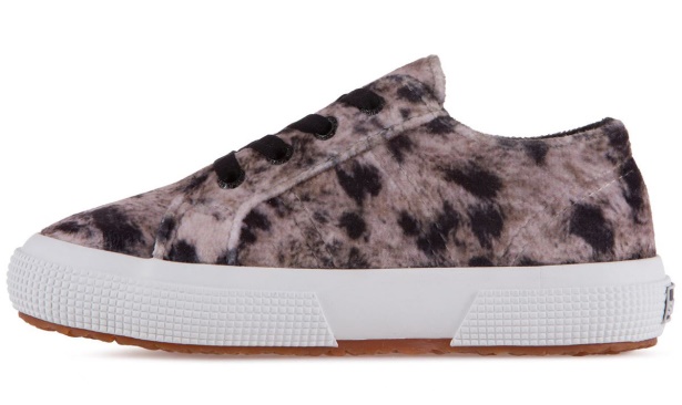 CA Superga 2750 Kids Print Velvet Grey Leopard