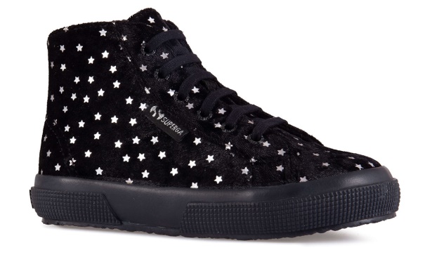 CA Superga 2795 Kids Velvet Stars Black-Silver Stars