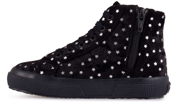 CA Superga 2795 Kids Velvet Stars Black-Silver Stars