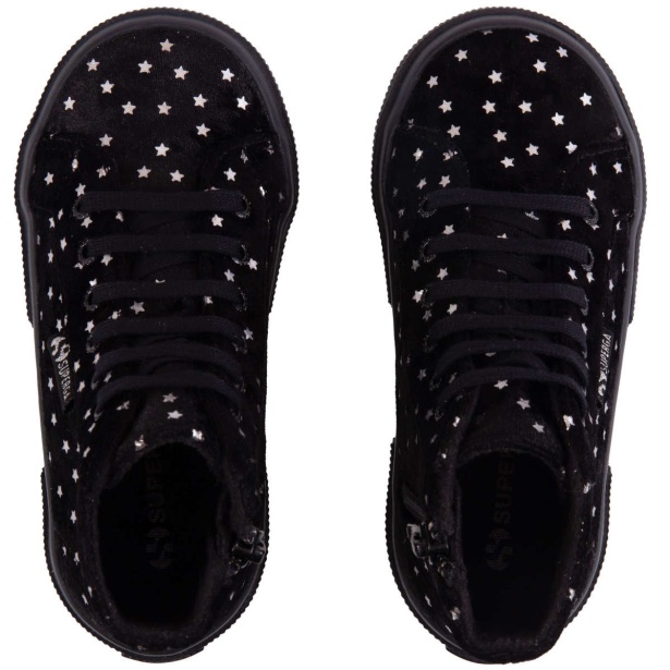 CA Superga 2795 Kids Velvet Stars Black-Silver Stars