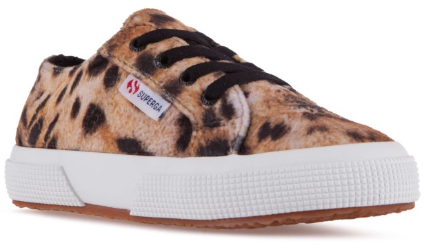 CA Superga 2750 Kids Print Velvet Lt Beige Leopard