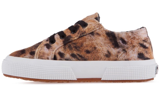 CA Superga 2750 Kids Print Velvet Lt Beige Leopard