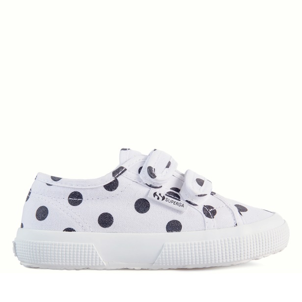 CA Superga 2750 Kids Straps Polkadots White-Black Dots