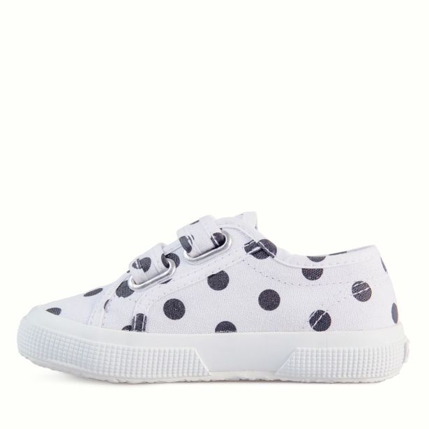 CA Superga 2750 Kids Straps Polkadots White-Black Dots