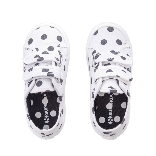CA Superga 2750 Kids Straps Polkadots White-Black Dots