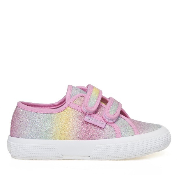 CA Superga 2750 Kids Iridescent Microglitter Pink Pastel Multicolour