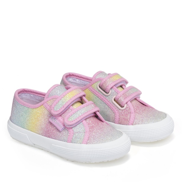 CA Superga 2750 Kids Iridescent Microglitter Pink Pastel Multicolour