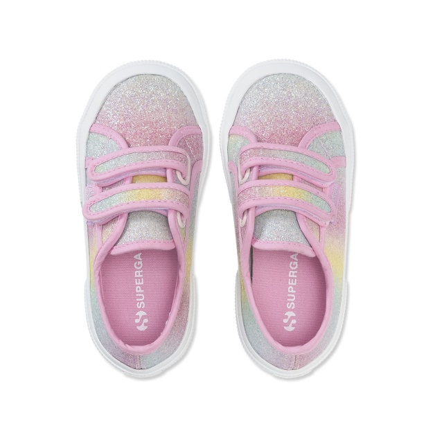 CA Superga 2750 Kids Iridescent Microglitter Pink Pastel Multicolour