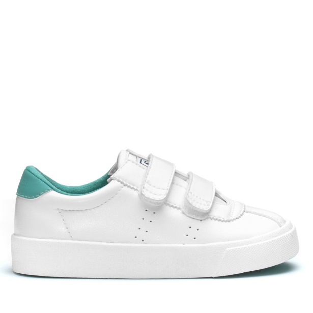 CA Superga 2843 Kids Club S Vegan White-Turquoise Dusty