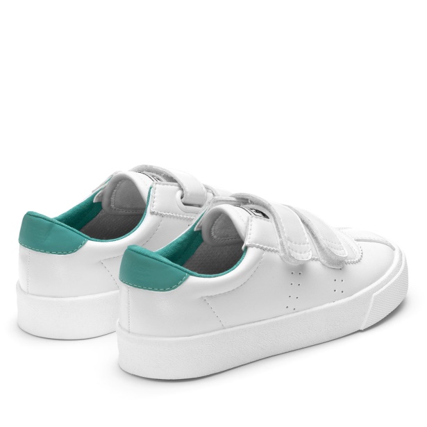 CA Superga 2843 Kids Club S Vegan White-Turquoise Dusty