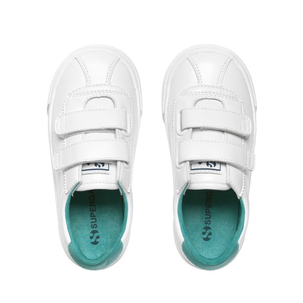 CA Superga 2843 Kids Club S Vegan White-Turquoise Dusty