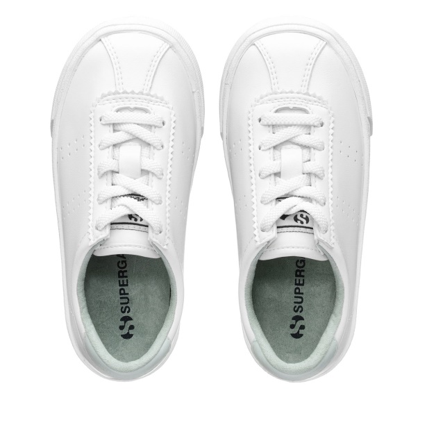 CA Superga 2843 Kids Club S Vegan Leather White-Green Iceberg