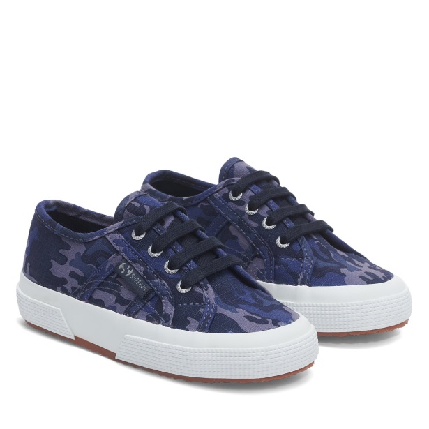 CA Superga 2750 Kids Camo Ripstop Blue Grey