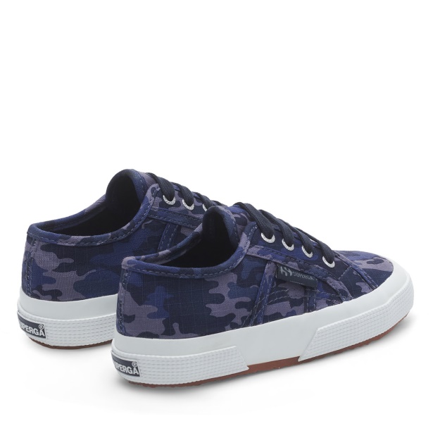 CA Superga 2750 Kids Camo Ripstop Blue Grey