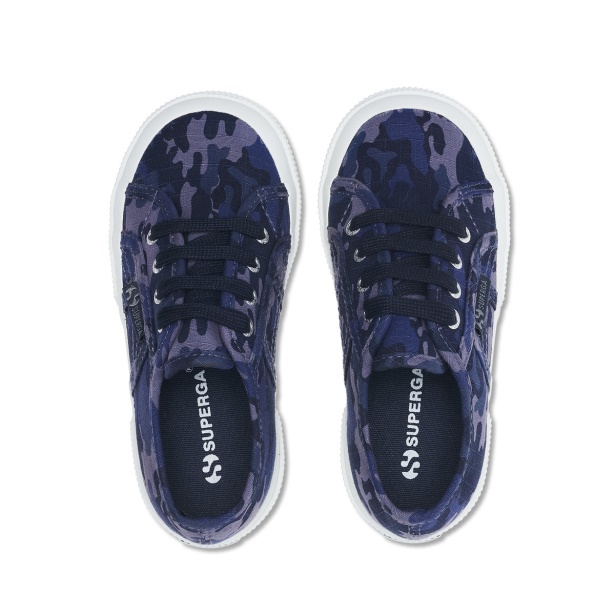 CA Superga 2750 Kids Camo Ripstop Blue Grey