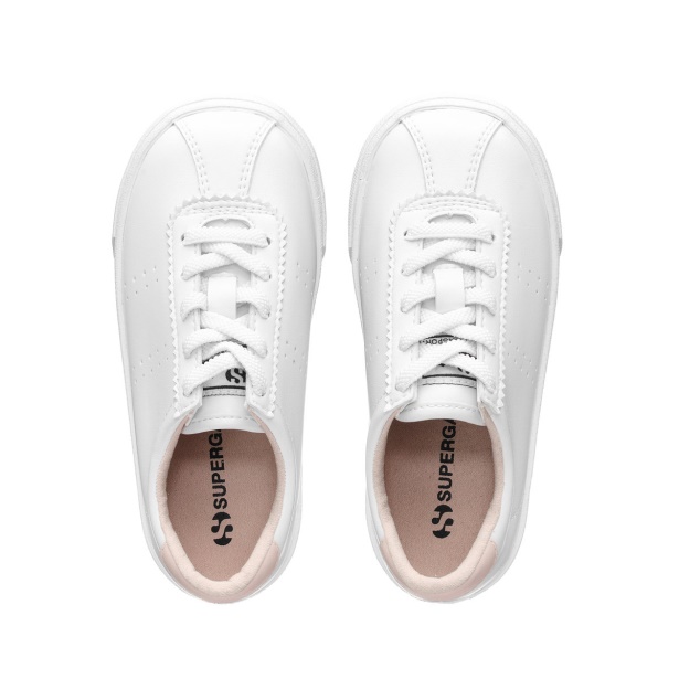CA Superga 2843 Kids Club S Vegan Leather White-Pink Skin